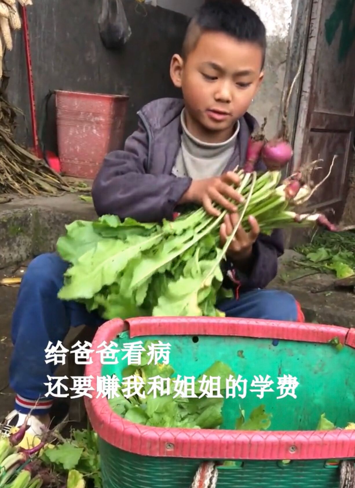 凌晨4点,9岁姐弟走2小时山路去卖菜,心不穷的孩子,让人敬畏